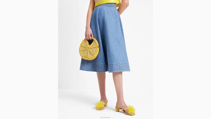 žene Kate Spade ljetni povjetarac plavi chambray midi suknja odjeća 04HN724