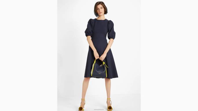 žene Kate Spade blejzer plavi haljina s otvorenim leđima ukrašena biserima odjeća 04HN772