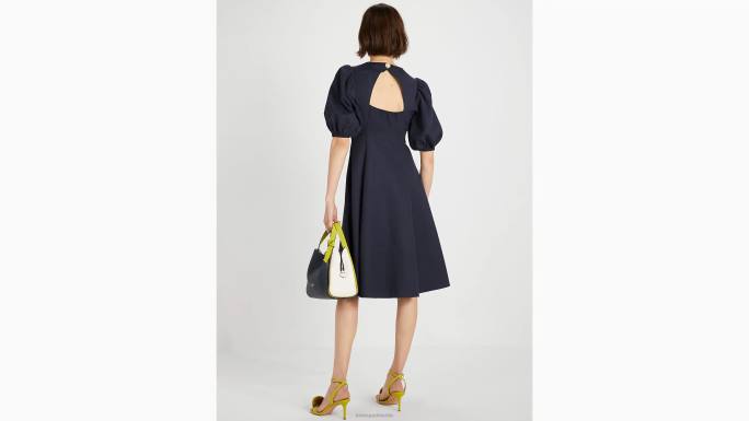 žene Kate Spade blejzer plavi haljina s otvorenim leđima ukrašena biserima odjeća 04HN772