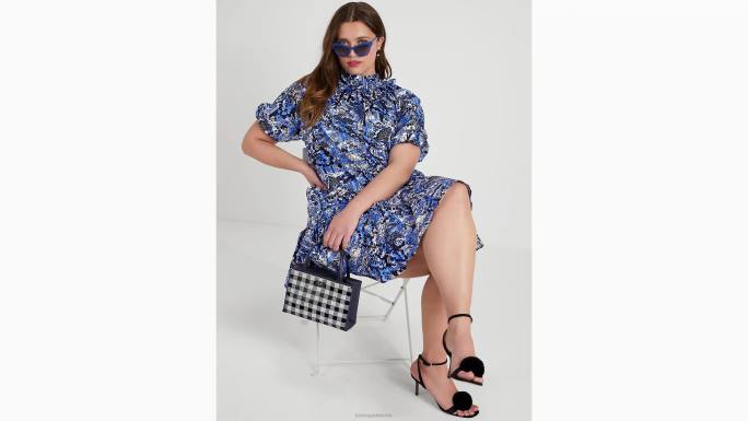 žene Kate Spade blejzer plavi slikovita haljina na vezanje za šetnju odjeća 04HN755