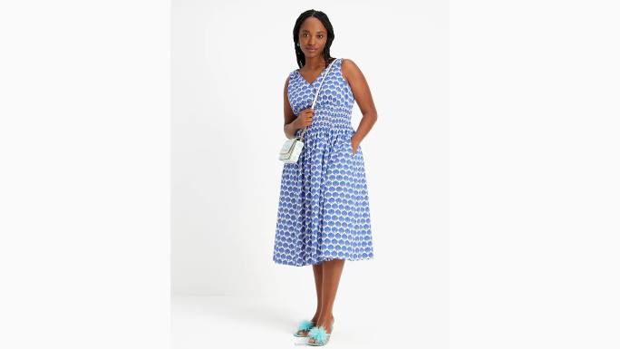 žene Kate Spade borovnica/vrhnje školjkasto smokirana haljina odjeća 04HN687