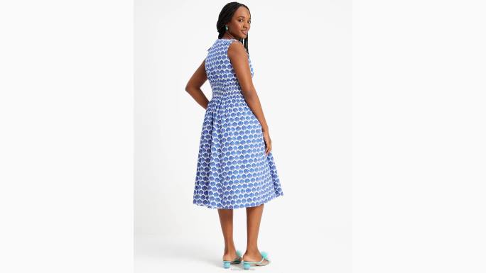 žene Kate Spade borovnica/vrhnje školjkasto smokirana haljina odjeća 04HN687