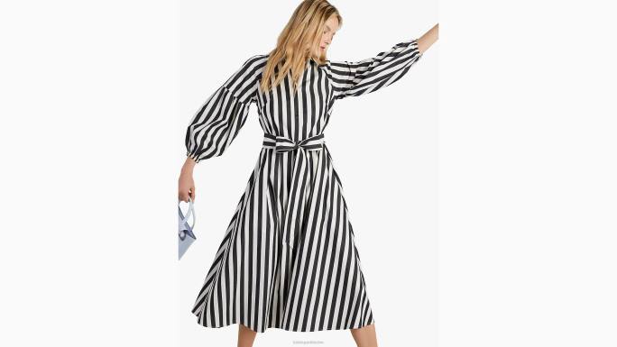 žene Kate Spade crno/krem dakota haljina s terasastim prugama odjeća 04HN751