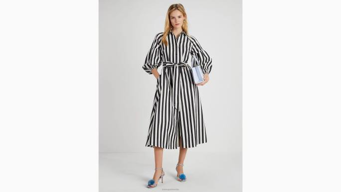 žene Kate Spade crno/krem dakota haljina s terasastim prugama odjeća 04HN751