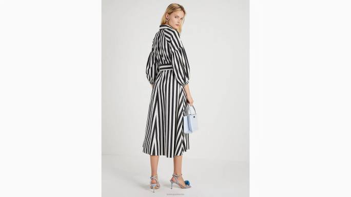 žene Kate Spade crno/krem dakota haljina s terasastim prugama odjeća 04HN751