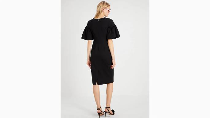 žene Kate Spade crno ponte haljina s volanima odjeća 04HN773