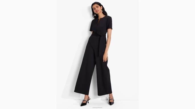 žene Kate Spade crno ponte kombinezon s podijeljenim ovratnikom odjeća 04HN701