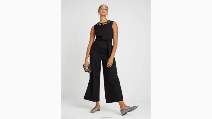 žene Kate Spade crno ukrašeni ponte kombinezon odjeća 04HN851