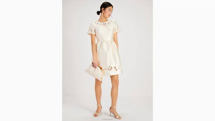 žene Kate Spade francuska krema izvezena haljina od kroja odjeća 04HN745