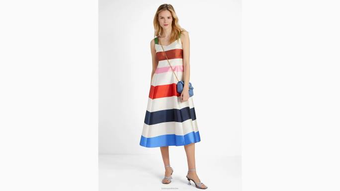 žene Kate Spade francuska krema multi haljina s avanturističkim prugama odjeća 04HN757