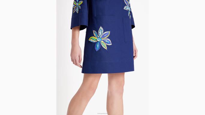 žene Kate Spade francuska mornarica izvezena cvjetna tunika odjeća 04HN682