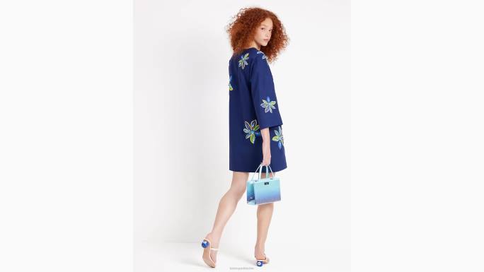 žene Kate Spade francuska mornarica izvezena cvjetna tunika odjeća 04HN682