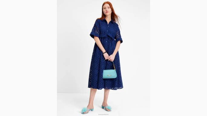 žene Kate Spade francuska mornarica izvezena montauk haljina odjeća 04HN720