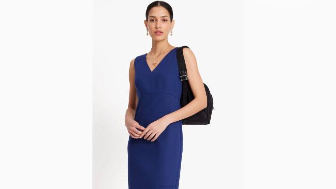 žene Kate Spade francuska mornarica ponte haljina bez v-izreza odjeća 04HN723