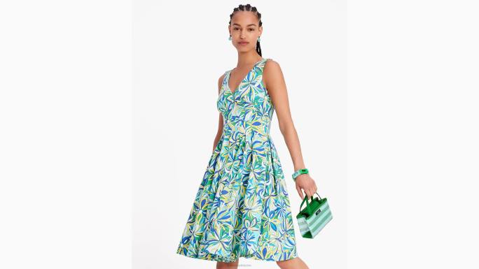 žene Kate Spade glacier blue multi anemona cvjetna amelia haljina odjeća 04HN680