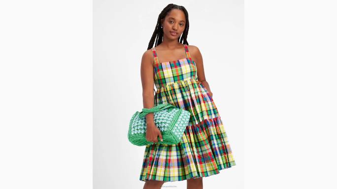 žene Kate Spade multi obalna karirana mini haljina na katove odjeća 04HN728
