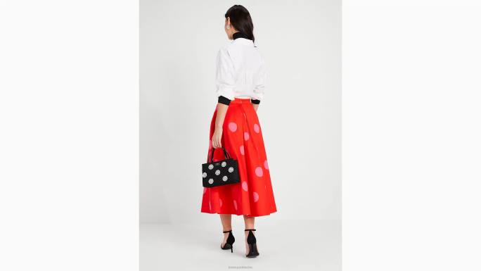 žene Kate Spade plamen grimizan ogromna suknja na točkice odjeća 04HN877