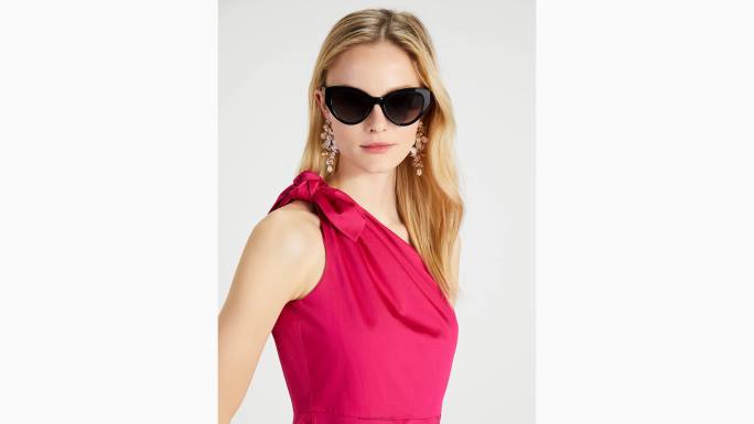 žene Kate Spade roza šljiva haljina sabrina na jedno rame od popelina odjeća 04HN694