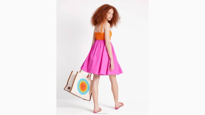 žene Kate Spade satsuma/tropsko ružičasta haljina s uvijenim steznikom u boji odjeća 04HN685