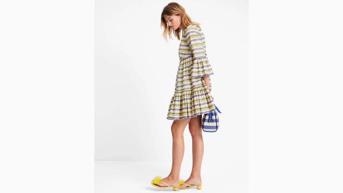 žene Kate Spade savršena bež tenda pruga izvezena tunika odjeća 04HN708