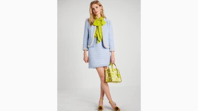 žene Kate Spade blijeda hortenzija sako od tvida ukrašen biserima odjeća 04HN763