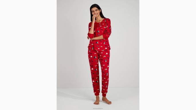 žene Kate Spade deck the paws print jogger pj set odjeća 04HN856