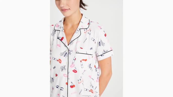 žene Kate Spade s printom ljubavi s ljubavlju kratki pj set odjeća 04HN845