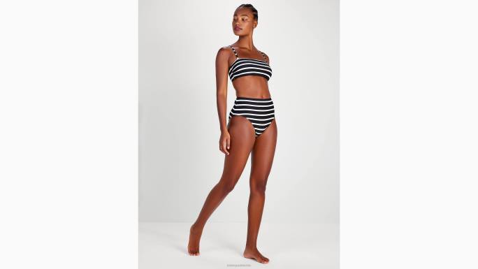 žene Kate Spade crno donji dio bikinija visokog struka s bretonskim prugama odjeća 04HN794