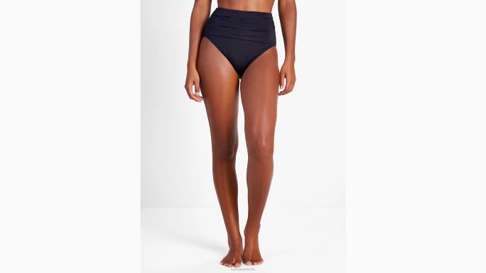 žene Kate Spade crno donji dio bikinija visokog struka s rubovima odjeća 04HN798