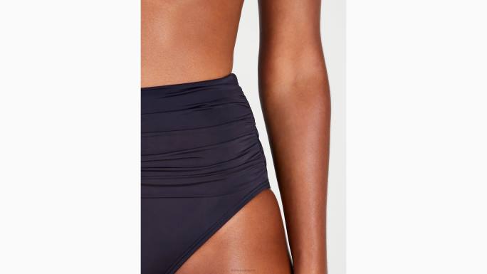 žene Kate Spade crno donji dio bikinija visokog struka s rubovima odjeća 04HN798