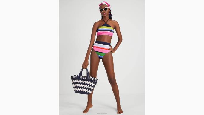 žene Kate Spade multi sunčan dan donji dio bikinija s prugama visokog struka odjeća 04HN779