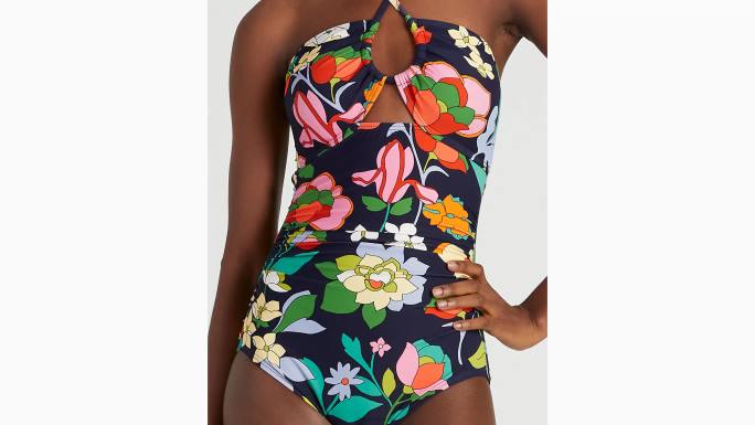 žene Kate Spade blejzer plavi cvjetnjak bandeau jednodijelni odjeća 04HN781