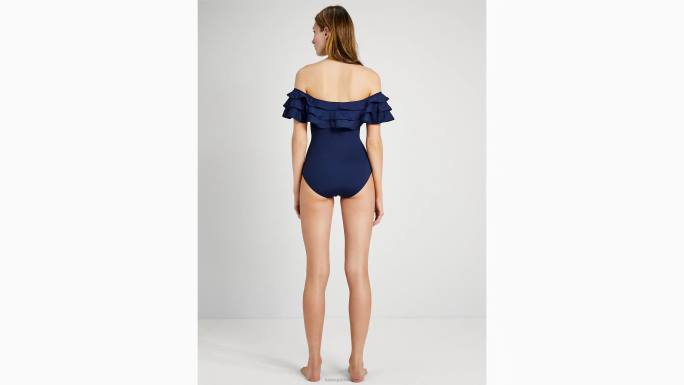 žene Kate Spade blejzer plavi palm beach volančići s otvorenim ramenima jednodijelni odjeća 04HN799
