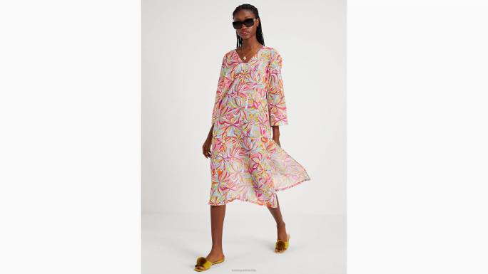 žene Kate Spade roza multi anemone cvjetni pokrivač kaftan odjeća 04HN789
