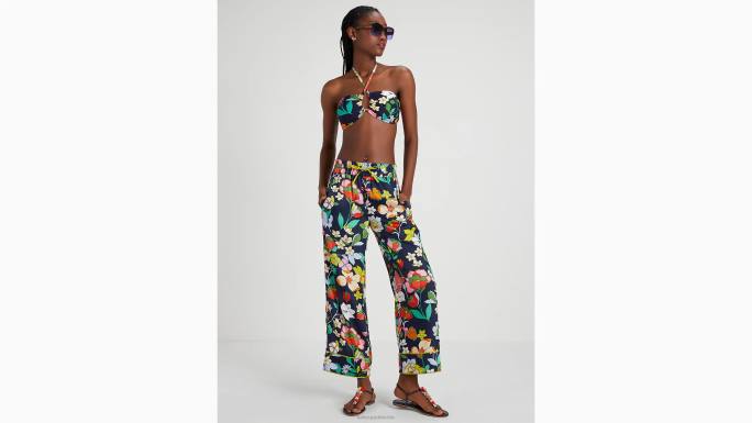 žene Kate Spade blejzer plavi cvijet krevet bandeau gornji dio bikinija odjeća 04HN782