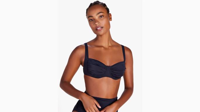 žene Kate Spade crno gornji dio bikinija s rubovima odjeća 04HN797