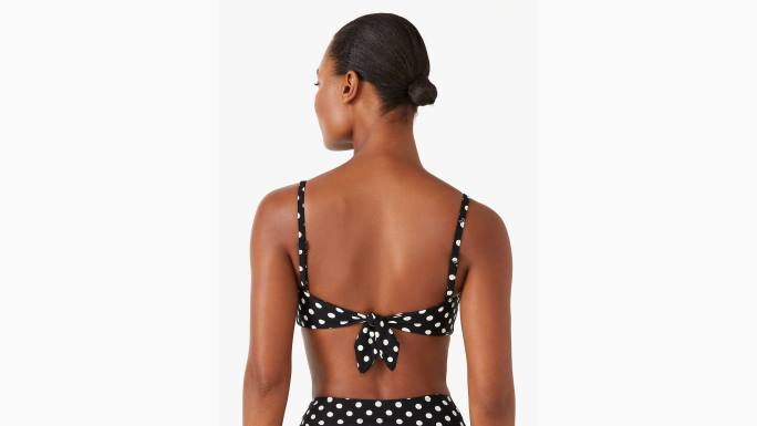 žene Kate Spade crno lia dot gornji dio bikinija s četvrtastim izrezom odjeća 04HN807