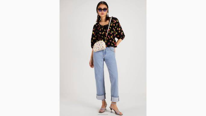 žene Kate Spade crno tulipan toss rivijera top odjeća 04HN741