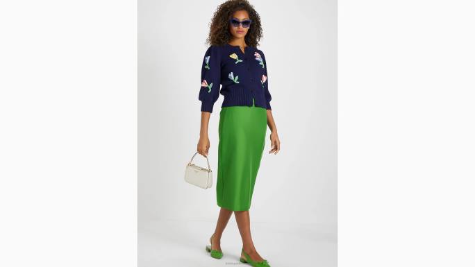 žene Kate Spade blejzer plavi heklani cvjetni kardigan odjeća 04HN768