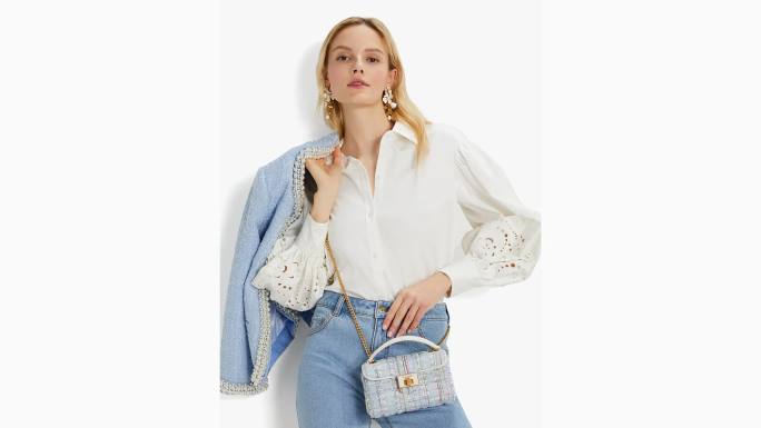 žene Kate Spade svježe bijelo izvezena košulja od poplina odjeća 04HN747