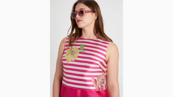 žene Kate Spade roza šljiva ljuska pruge tulipana odjeća 04HN734