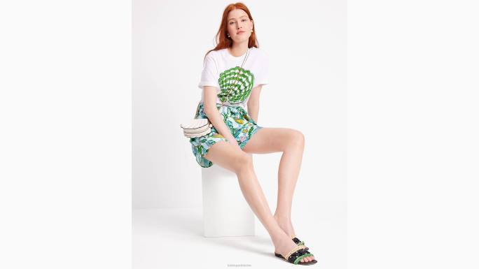 žene Kate Spade svježe bijelo ukrašena školjkasta majica odjeća 04HN690