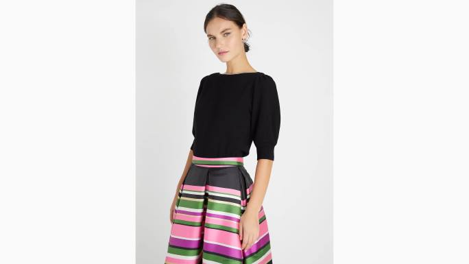žene Kate Spade crno džemper s lađastim izrezom s rubovima od kamenčića odjeća 04HN859