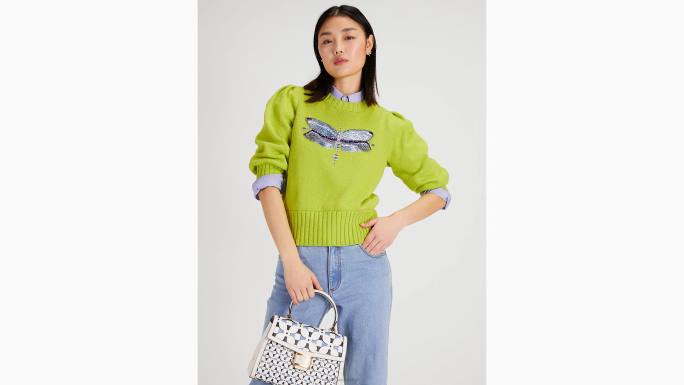 žene Kate Spade koricu limete džemper ukrašen vretencom odjeća 04HN735