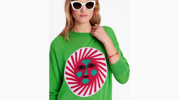 žene Kate Spade papiga zelena alexander girard x pulover odjeća 04HN686
