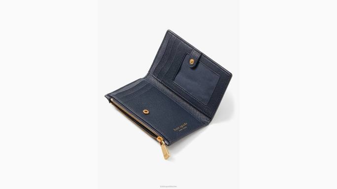žene Kate Spade blejzer plavi multi čupavi reljefni mali tanki dvostruki novčanik pribor 04HN387