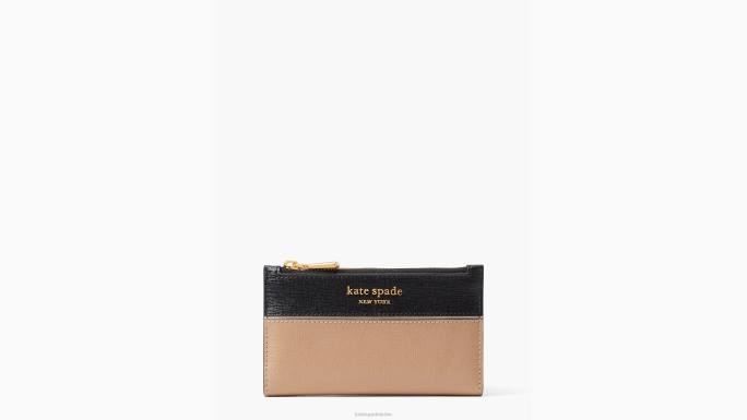 žene Kate Spade cafe mocha multi morgan colorblocked mali tanki dvostruki novčanik pribor 04HN356