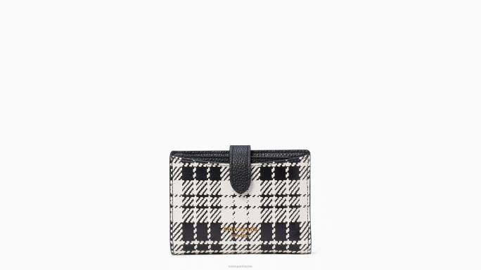žene Kate Spade crni multi hudson posh karirani mali dvostruki novčanik pribor 04HN472