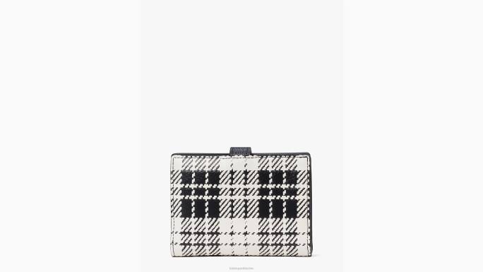 žene Kate Spade crni multi hudson posh karirani mali dvostruki novčanik pribor 04HN472