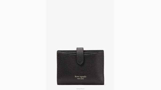 žene Kate Spade crno Hudson mali dvostruki novčanik pribor 04HN354